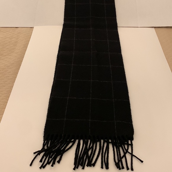 Unisex Polo Ralph Lauren Black Windowpane Scarf - Picture 4 of 5